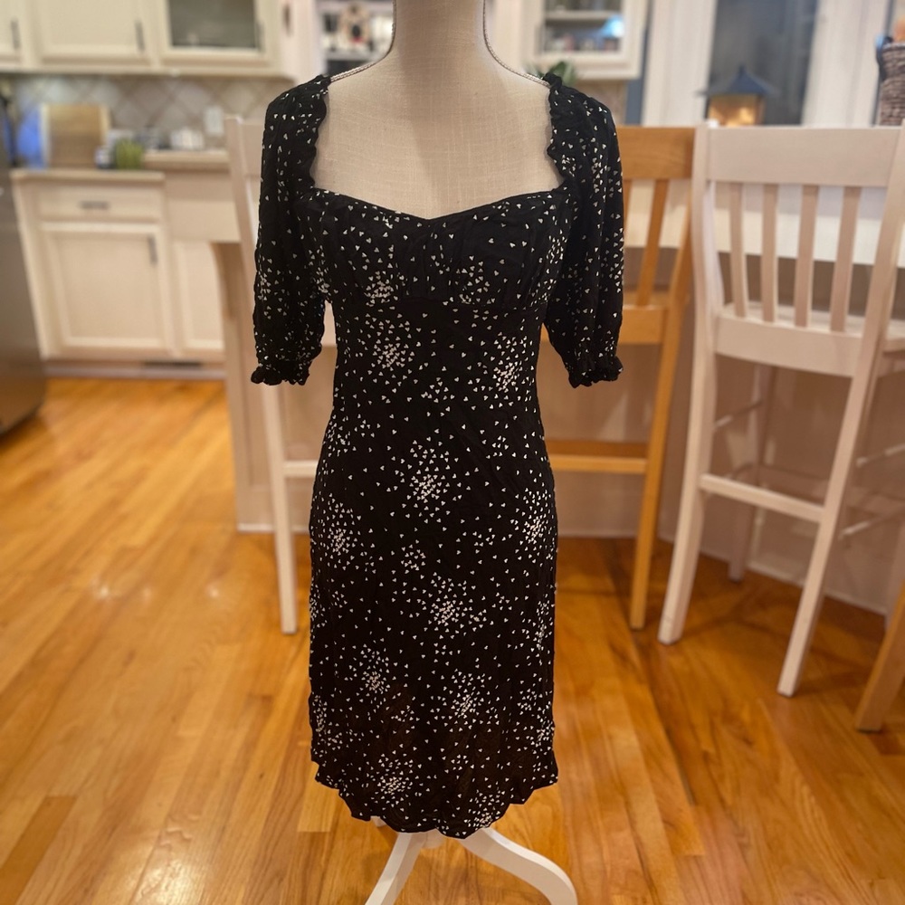 Anthropologie Starry Black and White Mini Dress